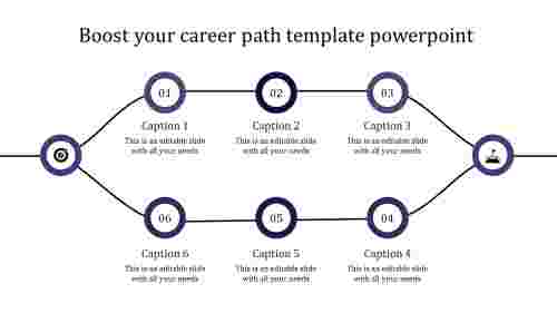 career path template powerpoint-purple